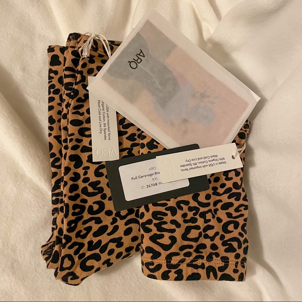 ARQ Leopard Set NWT! Includes Full Coverage Bra and High-rise Undies size XXL